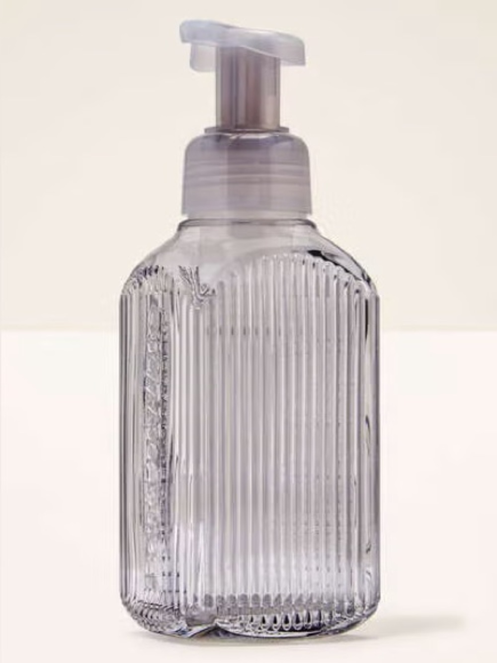 Bath & Body Works Gray Ribbed Glass Foaming Hand Soap Dispenser